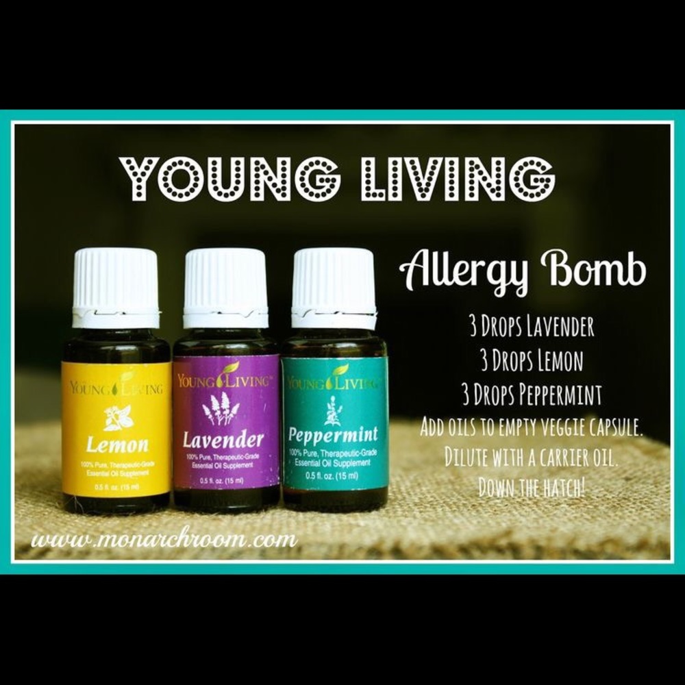 Young Living lavender, lemon, & peppermint